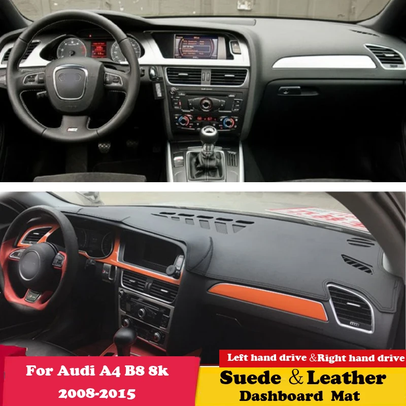 

For Audi A4 B8 8K 2008 2010-2015 S-line Suede Leather Dashmat Dashboard Cover Pad Dash Mat Auto Cushion Sticke Car Accessories