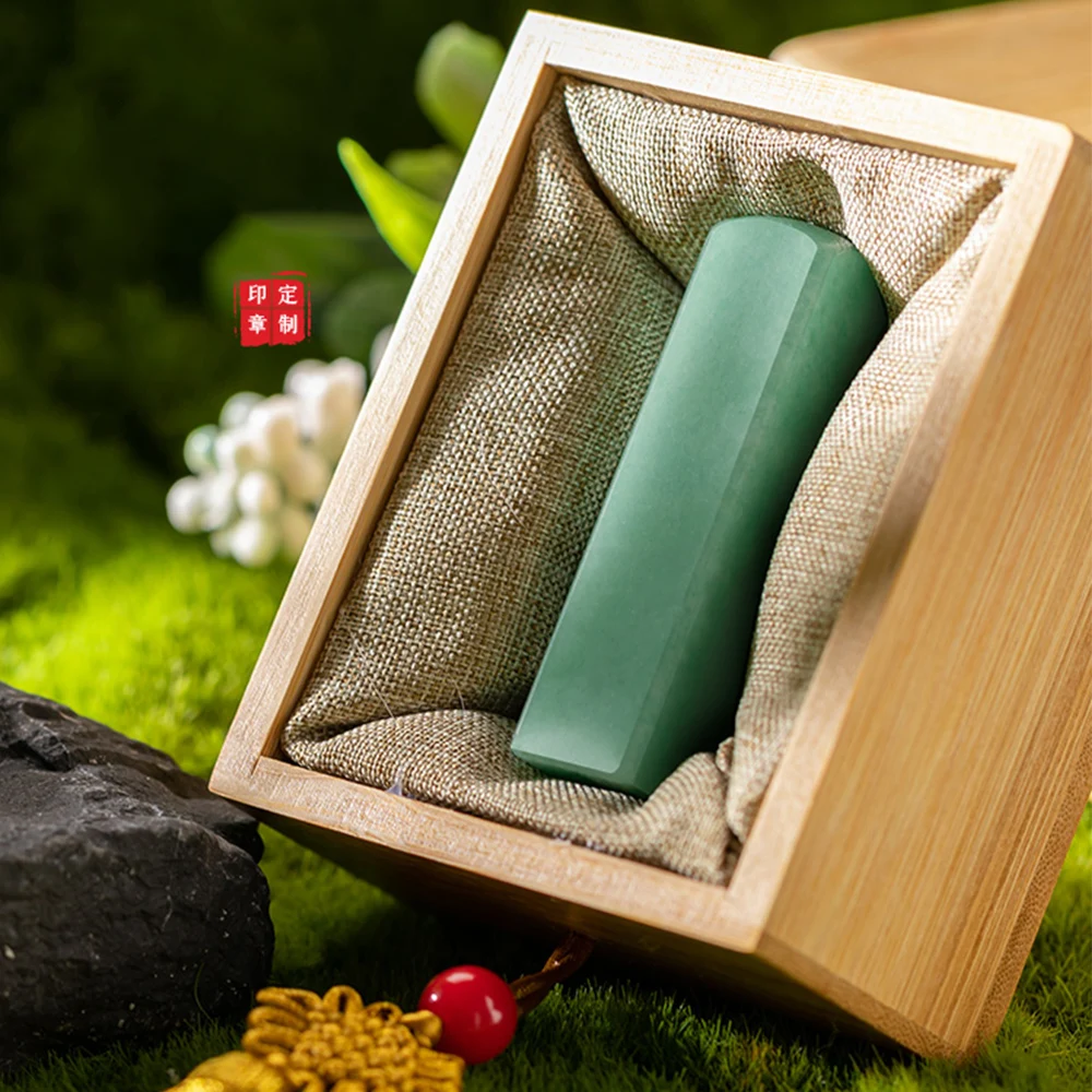 أختام حجر اليشم الأخضر طوابع مخصصة الصينية الإنجليزية كاتاكانا اليابانية الكورية اسم Stamps الخط اللوحة أختام مربعة #5