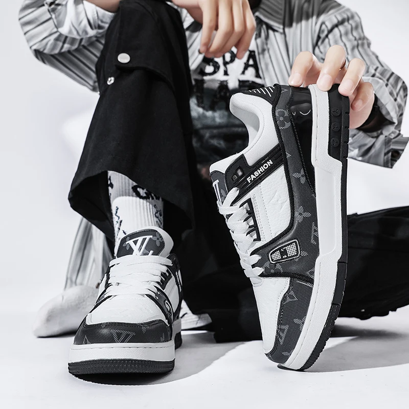 أحذية كلاسيكية عالية الجودة للرجال أحذية تزلج بمنصة منخفضة القطع للرجال ماركات أصلية أحذية رياضية كاجوال فاخرة مصممة للرجال