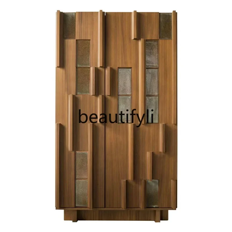 

Designer Solid Wood Wine Cabinet Sideboard Hotel Clubhouse Villa Decorative Storage Cabinet Factory Furniture Customization