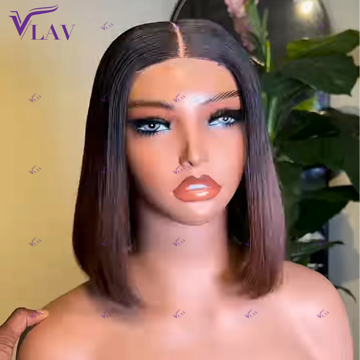 Bob Wig 13×4/13×6 HD Transparent Lace Preplucked With Baby Hair Super Double Drawn Glueless Wigs Wear And Go 1B/4 Color Wig VLAV image 2