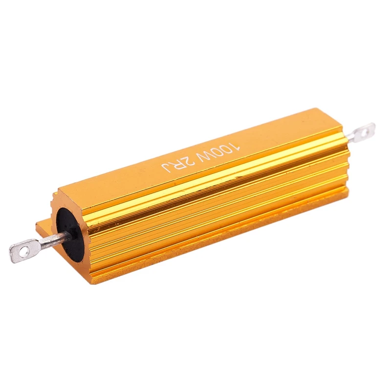 2X Gold Aluminum Clad Power Resistor Resistance 100W, 1 Ohm 1R & 2 Ohm 2R