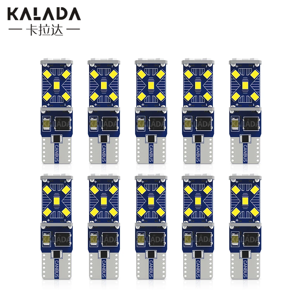 Светодиодная лампа Canbus T10 W5W для салона автомобиля, 2016 дюйма, 6000 К, 2/10 светодиодный т.