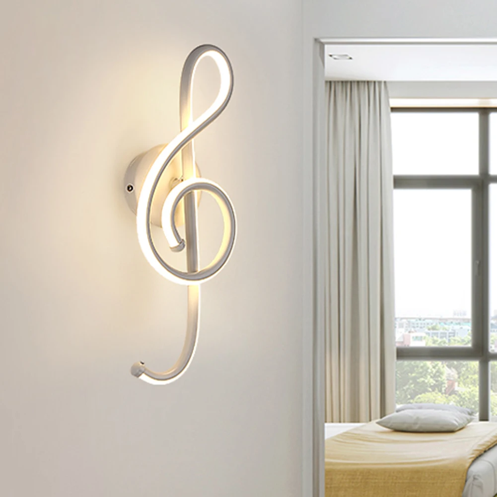 Multi-Function LED Wall Lamp Musical Note Restaurant Art Decor Musical Note Wall Lamp Bedside Night Light Modern