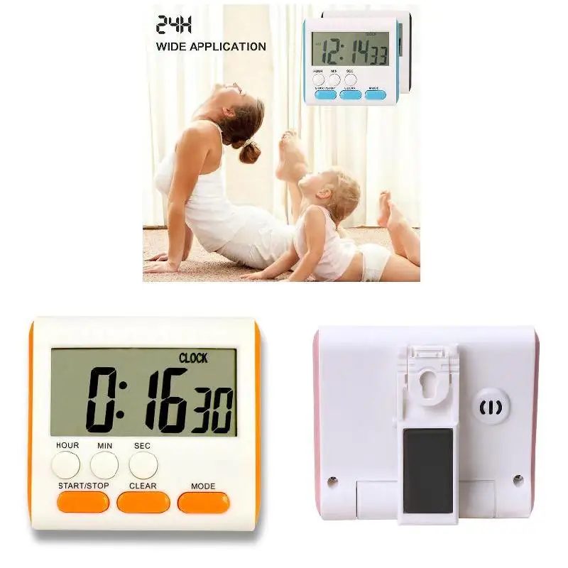 Multifuctional Cooking Timer 24 Hours LCD Digital Display Count-down Clock