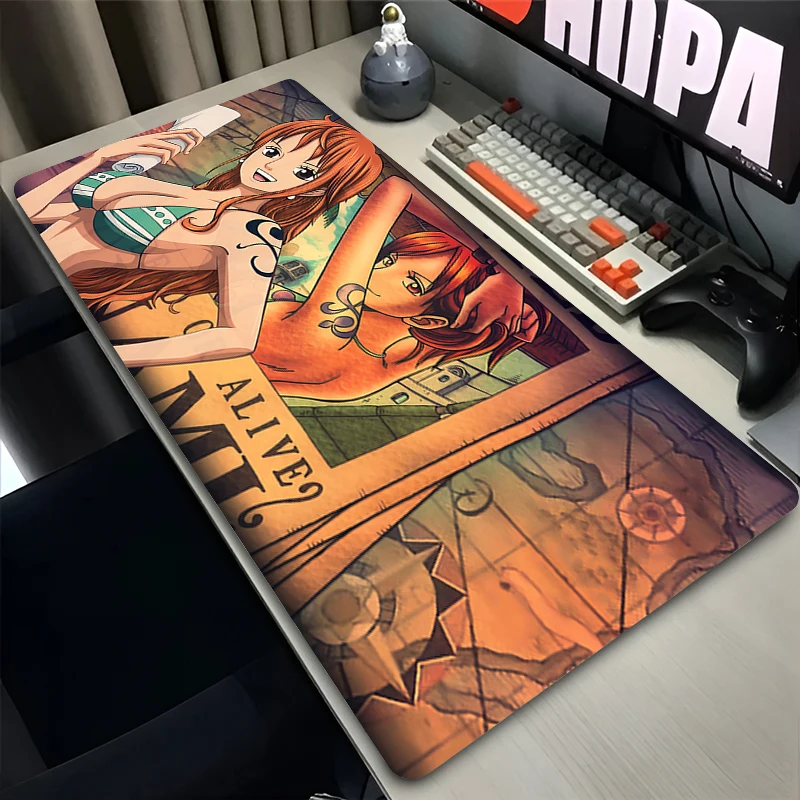 Popular DBZ Mouse Pad HD Print one piece Nami Anime Gaming Accessories Speed Game Large Extended Keyboard Pad Computer Mouse Mat