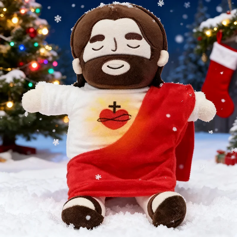 

Иисус плюшевая игрушка кукла дышащая мягкая успокаивающая комфортная детская игрушка для сна четырехступенчатая регулировка музыкальная лампа Рождественский подарок