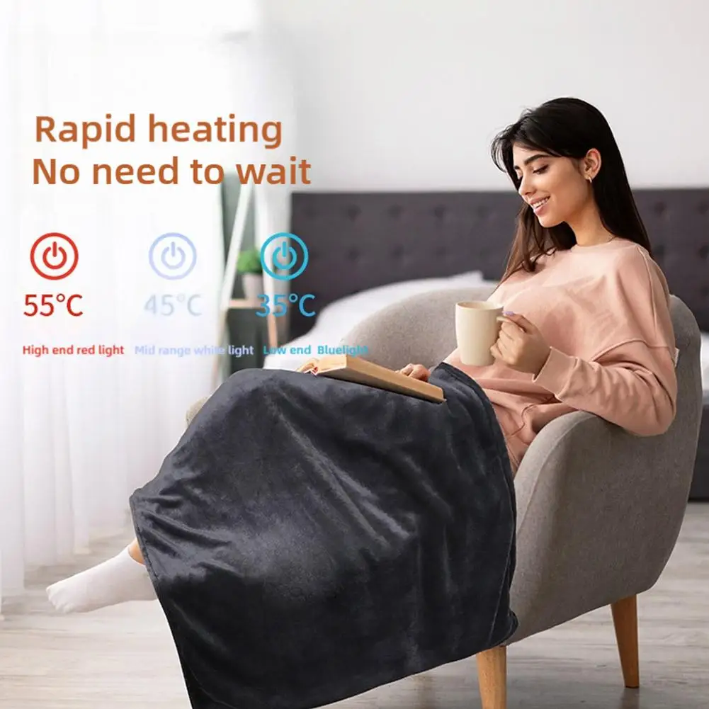 Portable Electric Heating Shawl USB Powered Cordless Poncho For Winter Camping Heated Blanket Rechargeable Heated Shawl Wraps