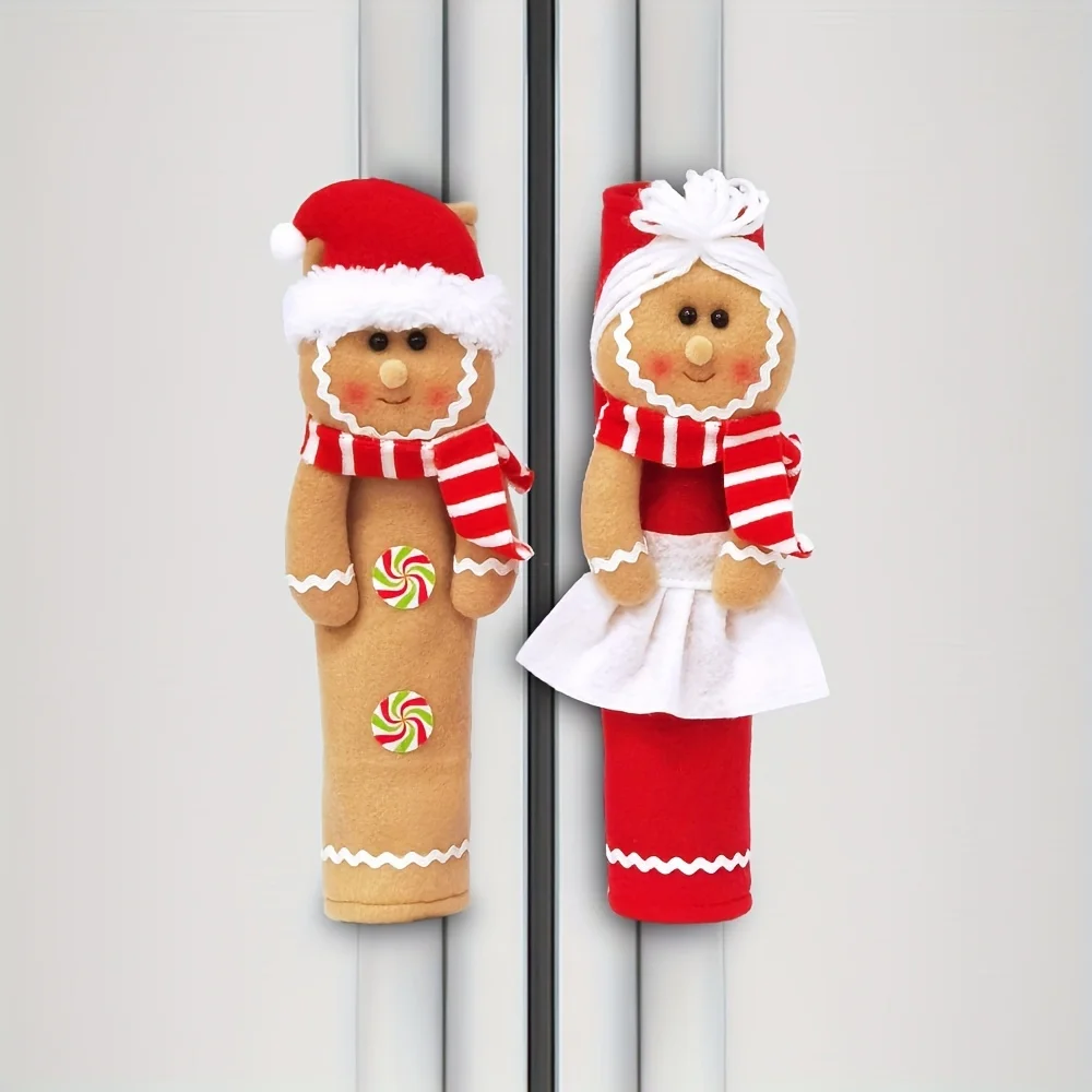 Un conjunto de nuevos suministros de Navidad, guantes con asa para refrigerador, terciopelo, hombre de jengibre, regalo de Navidad, regalos pequeños