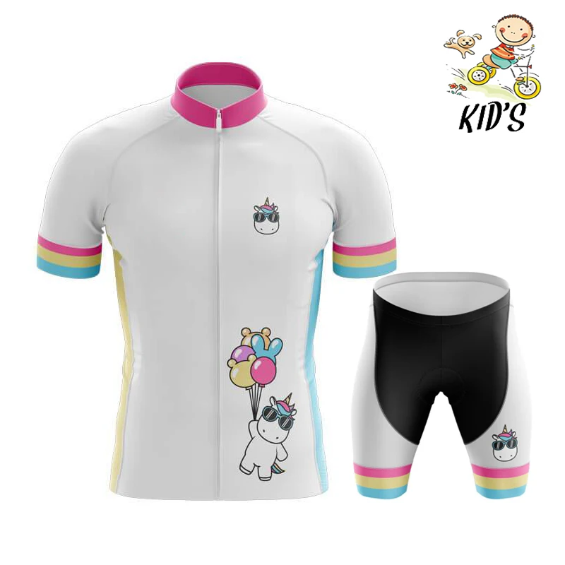 2023 Kids Cartoon Cycling Jersey Set Summer Boys Girls Quick-dry Bike Clothes Road Bicycle Suit MTB Children Wear Ropa Ciclismo