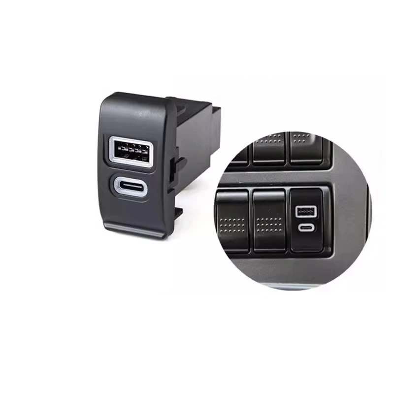 For Iveco Bronte 09-13 models Car Charger Dual USB TYPE-C PD Interface Socket Phone Charge Adapt Cable