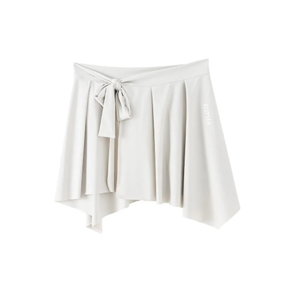 

Easy To Wear Irregular Butt Curtain Quick Drying Anti-Exposure One Piece Skirt Hip Covering Lace-up Women's Yoga Skirt Beach