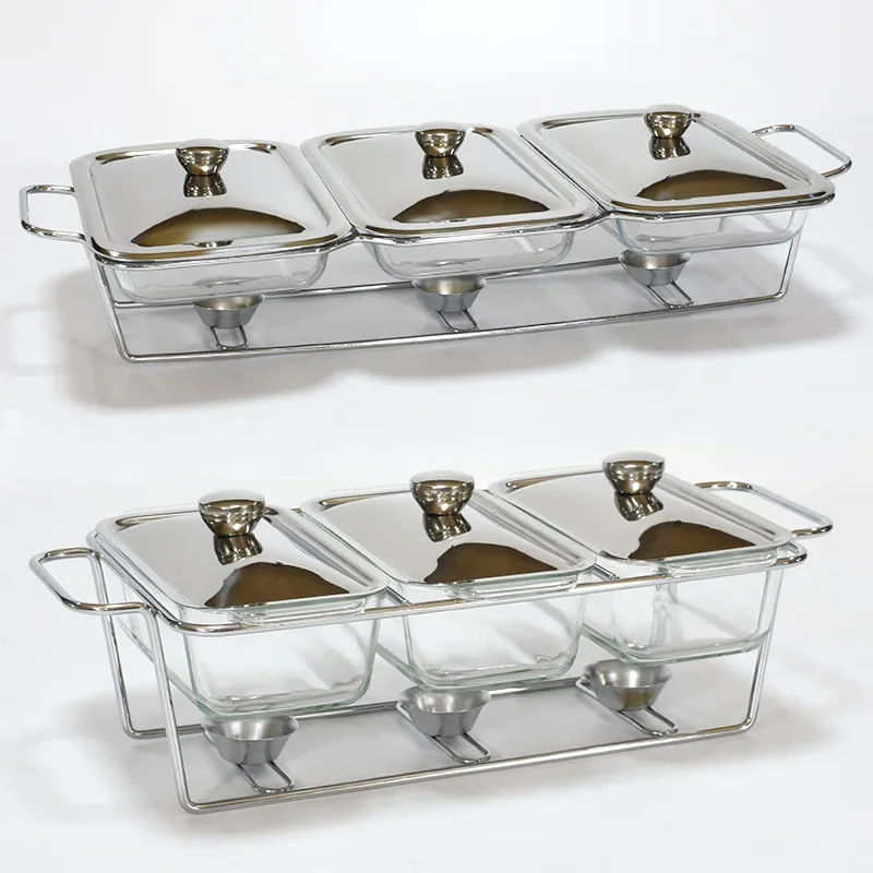 Luxury silvery food warm serving dish 3.6l chafing dish for party wedding hotel