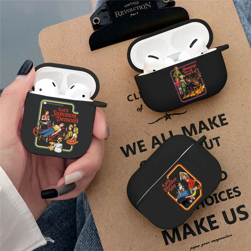 

Funny Halloween Satan Vintage Let's Summon Demons Graphic Soft silicone TPU Case For AirPods Pro 1 2 3 4 Wireless Bluetooth case