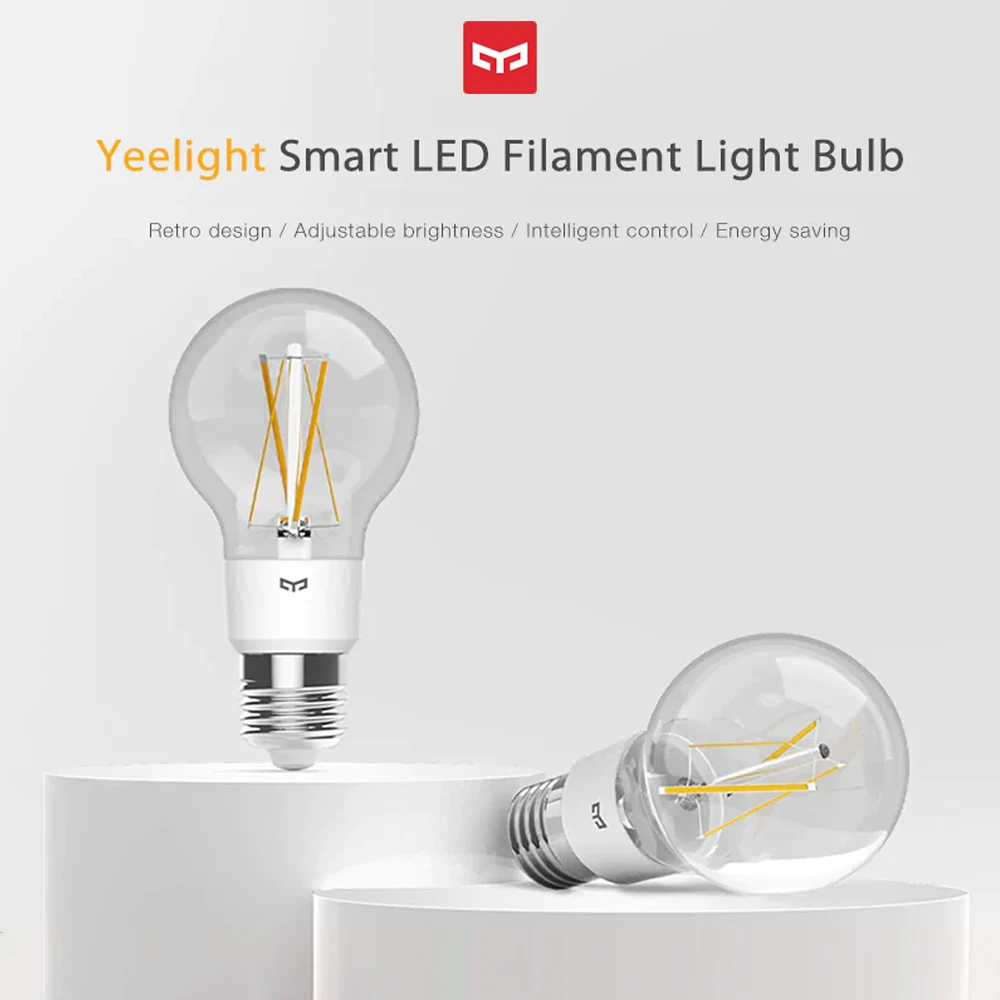 Yeelight 6W 700lm E27 Intelligente LEDs Gloeilamp AC100-240V APP Spraakbesturing voor thuisgebruik Compatibel