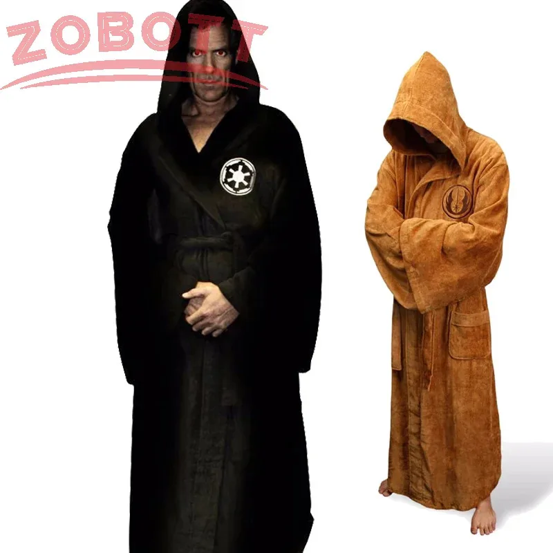 

Movie Jedi Knight Cosplay Costume Pajamas Winter Lovers Bathrobe Kigurumi Flannel Adult Unisex Clothing