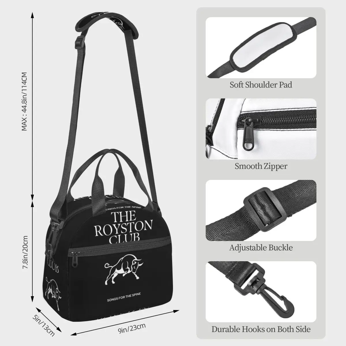The Royston Club Songs For The Spine Insulated Lunch Bag for Women Office Cooler Thermal Box Tote Portable Lunch Boxes