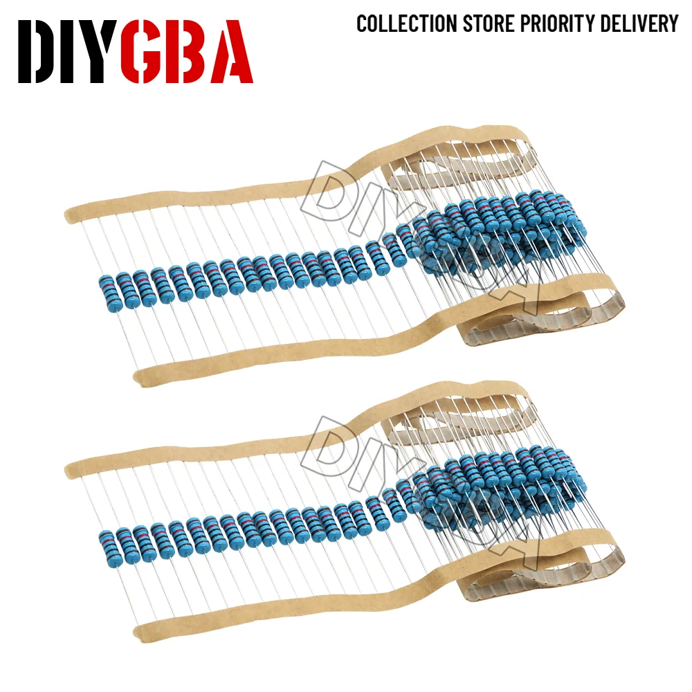 20PCS 1W Metal film resistor 1% 1R ~ 1M 2R 10R 22R 47R 100R 330R 1K 4.7K 10K 22K 47K 100K 330K 470K 1 2 10 22 47 100 330 ohm