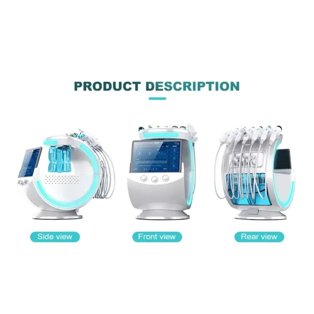 7 in1 Ultrasonic Rejuvenation Ice blue facial oxygen jet hydro water demerbrasion machine skin analyzer rf multi-function beauty