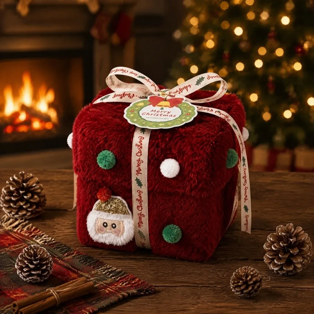 Velvet Christmas Packaging Box Thick Velvet Fabric High-End Christmas Eve Gift Box Xmas Velvet Gift Box Christmas Decoration view 4