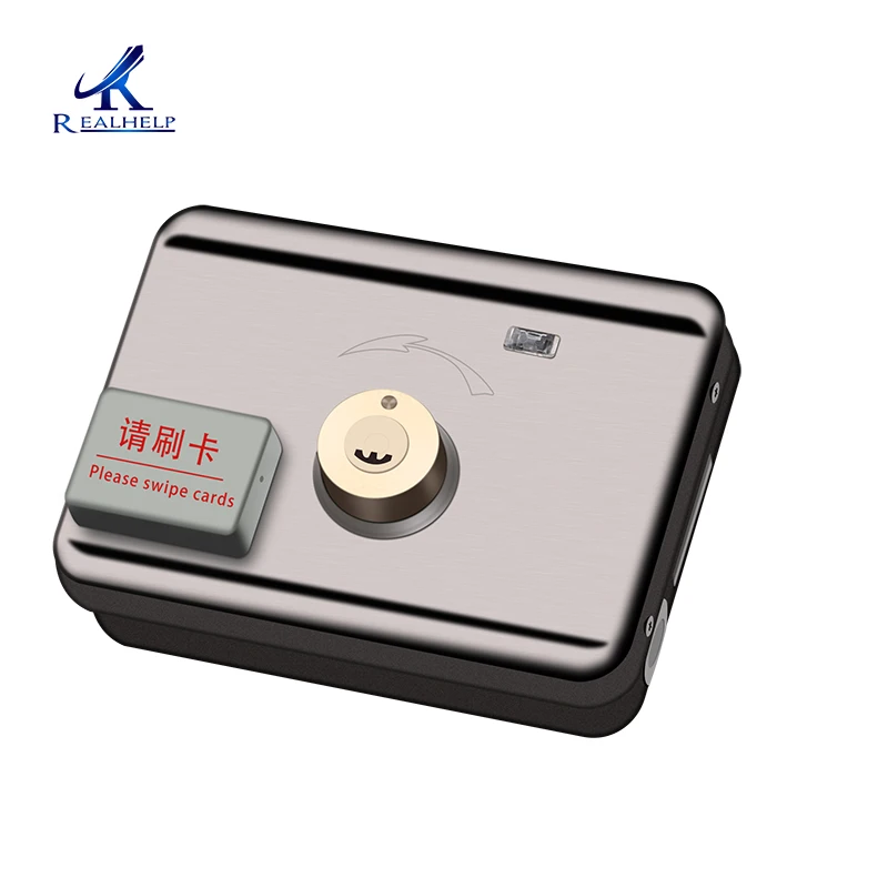 No Wiring Swipe Card Lock Electronic Deadbolt Door Lock, Remote Control Door Lock Anti-Theft Home Security Keyless Entry