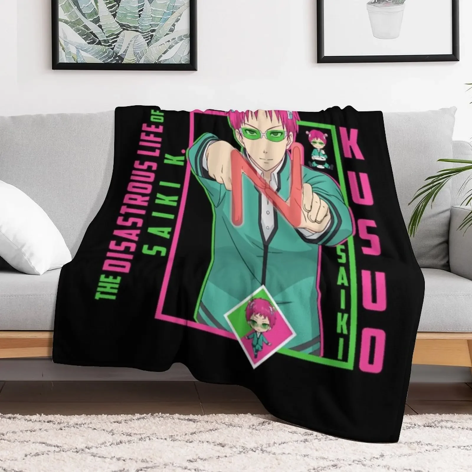 Saiki K T-ShirtThe Disastrous Life of Saiki K. - Saiki Kusuo Throw Blanket Luxury Throw Cute Plaid Luxury St Blankets