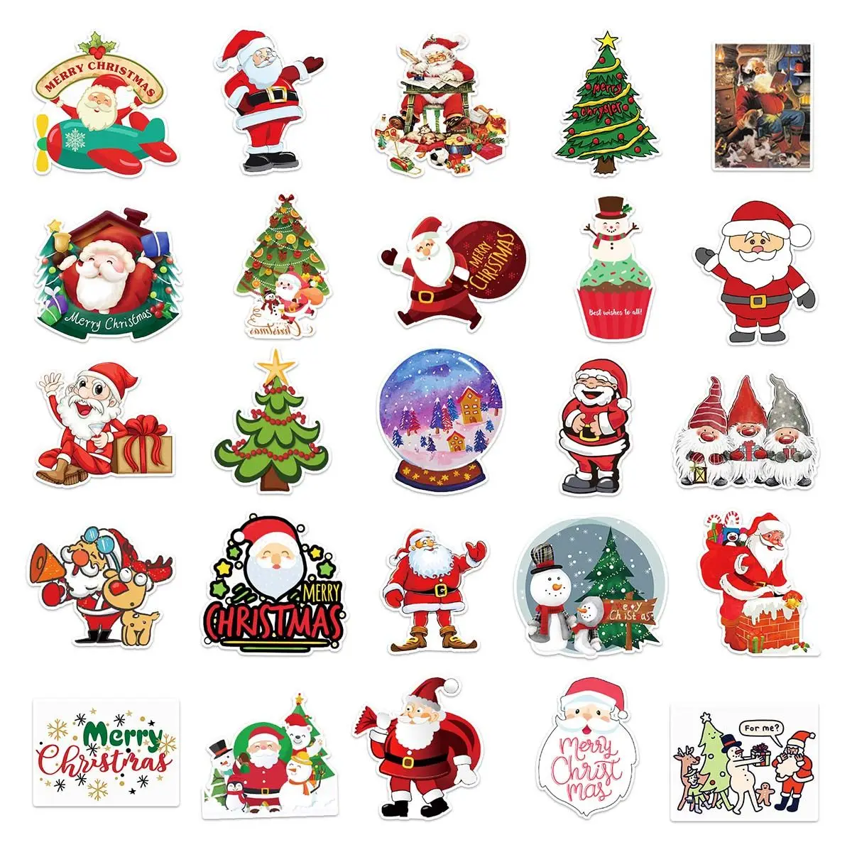 10/30/50pcs Christmas Holiday Merry Christmas DIY Stickers