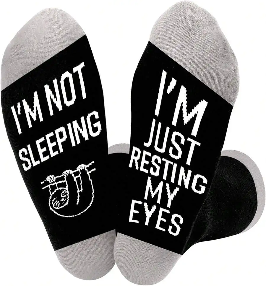 

Funny Novelty Crew Socks For Adults Im Not Sleeping Just Resting My Eyes