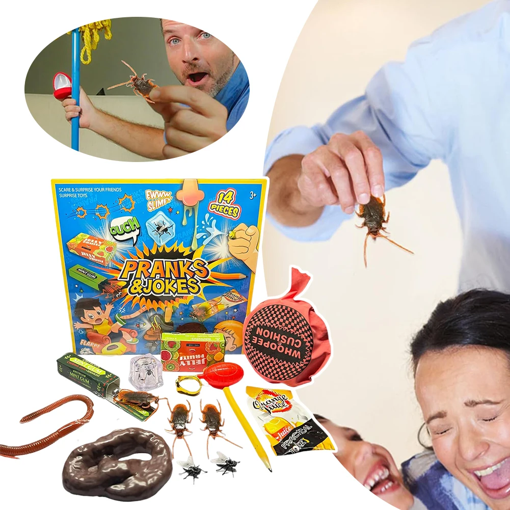 14-Piece Set Prank Props Kit For Adult Party Gag Toys Office Prank Funny Present Party Carnival Family Gathering Safe Materials