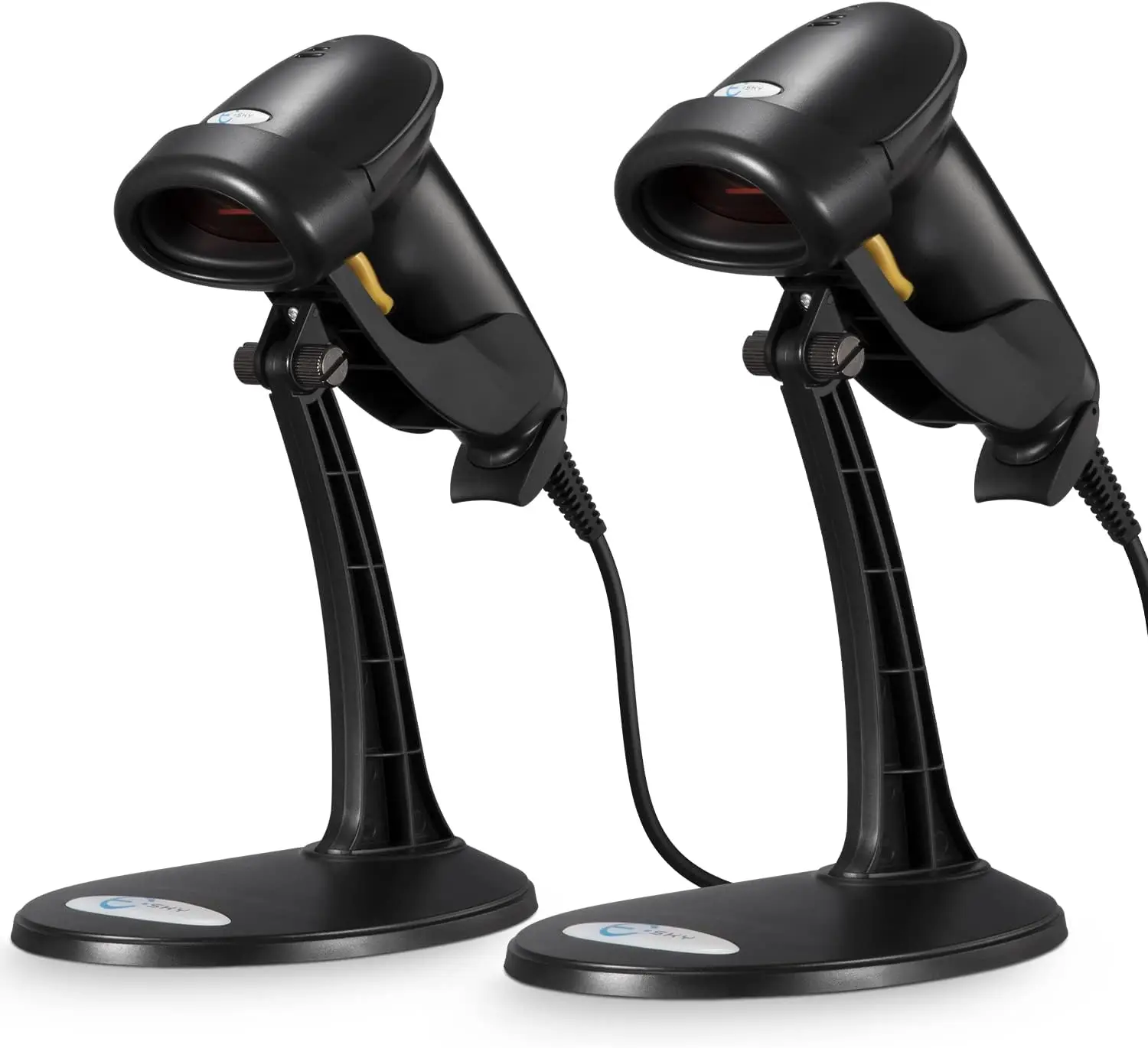 

2-Pack Wired Barcode Scanner with Stand, Automatic 1D Laser for Windows/Mac/Linux
