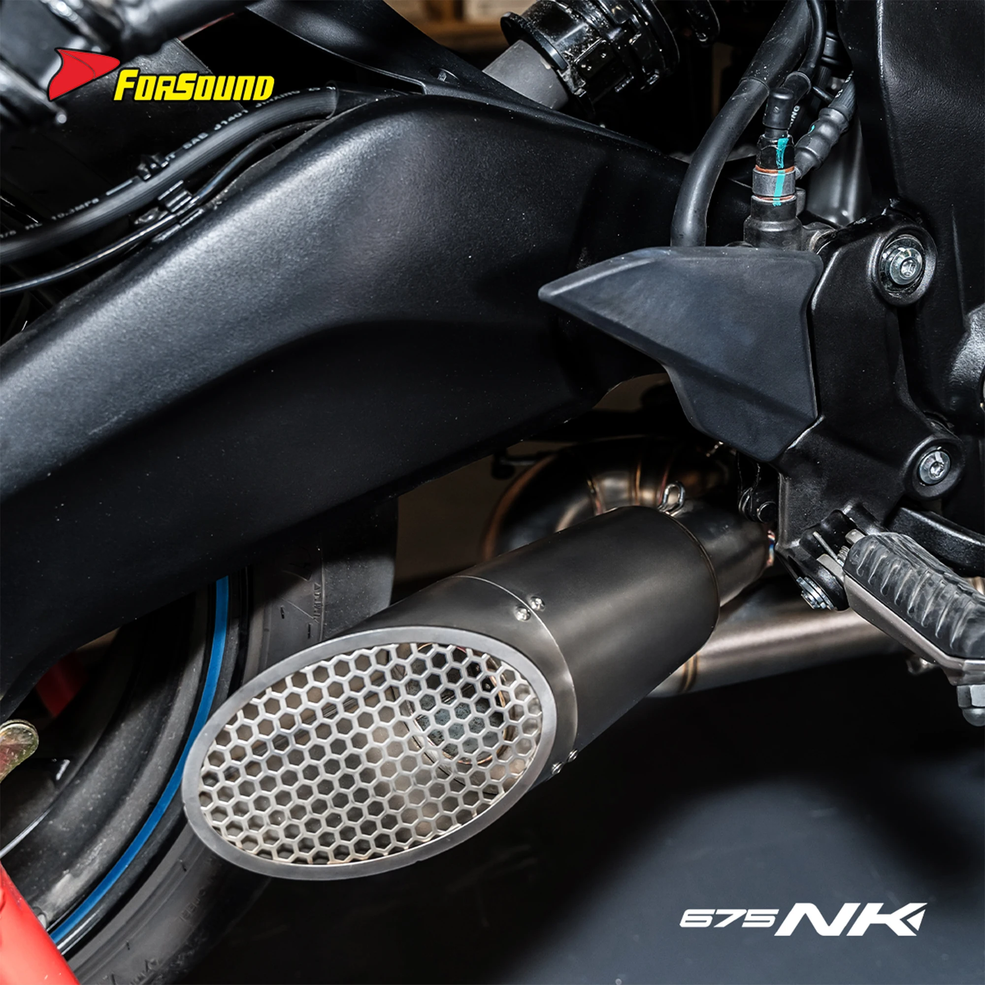 Forsound Factory Wholesale Price CFMOTO 675NK Titanium Exhaust Valved Muffler with Mid Pipe Resonator