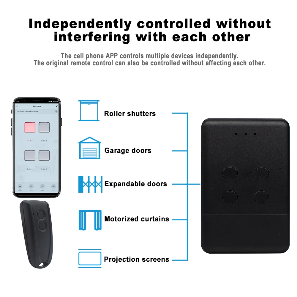 2 In 1 WiFi RF Garage Door Remote Controller 433MHz Compatible ECOSTAR RSC2 RSE2 RSZ1 Smart Voice Control Works With TUYA  Alexa