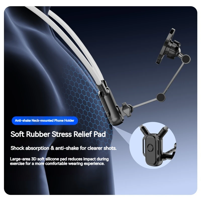 Универсальный держатель для камеры телефона с креплением на шею, магнит и зажим, совместимый с iPhone Samsung, вращение на 360°, громкая связь для видео в прямом эфире
