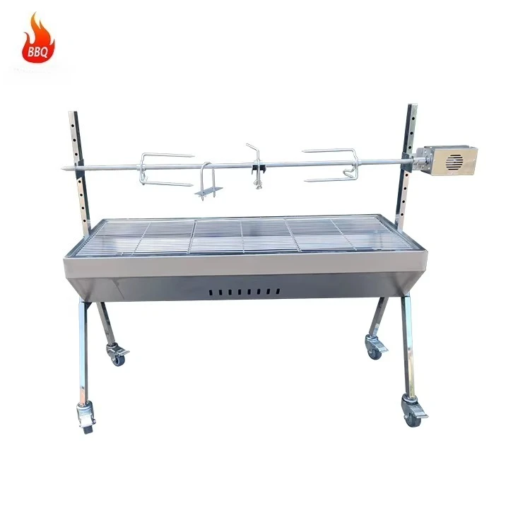 Stainless Steel Pig Lamb Spit Bbq Grills Ovens Charcoal Lamb Grilling Machine