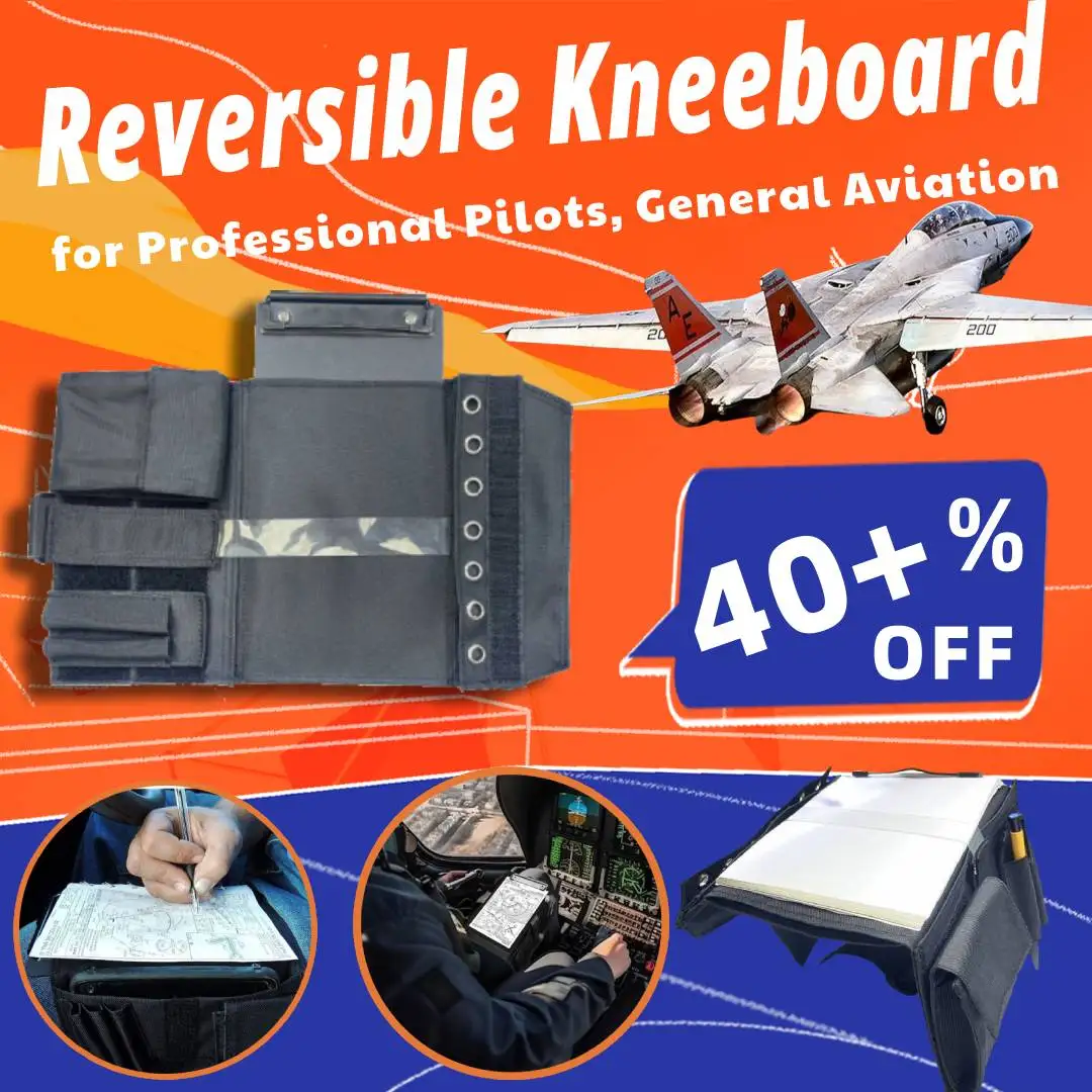 Aviation Pilots Chart Knee Board Black Classic Clipboard & Pen Holder  for Professional General Aviation Civil Pilots Check