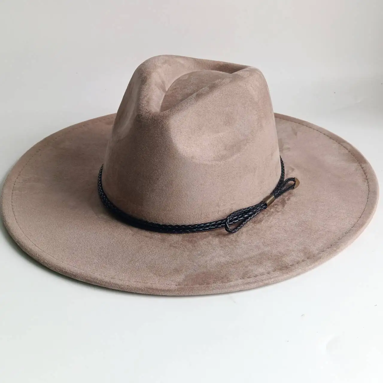 9.5cm Wide Brim Vegan Suede Hat  Fedora Hat Men's and Women's Autumn and Winter Felt fedora Hat hat burning hats for woman