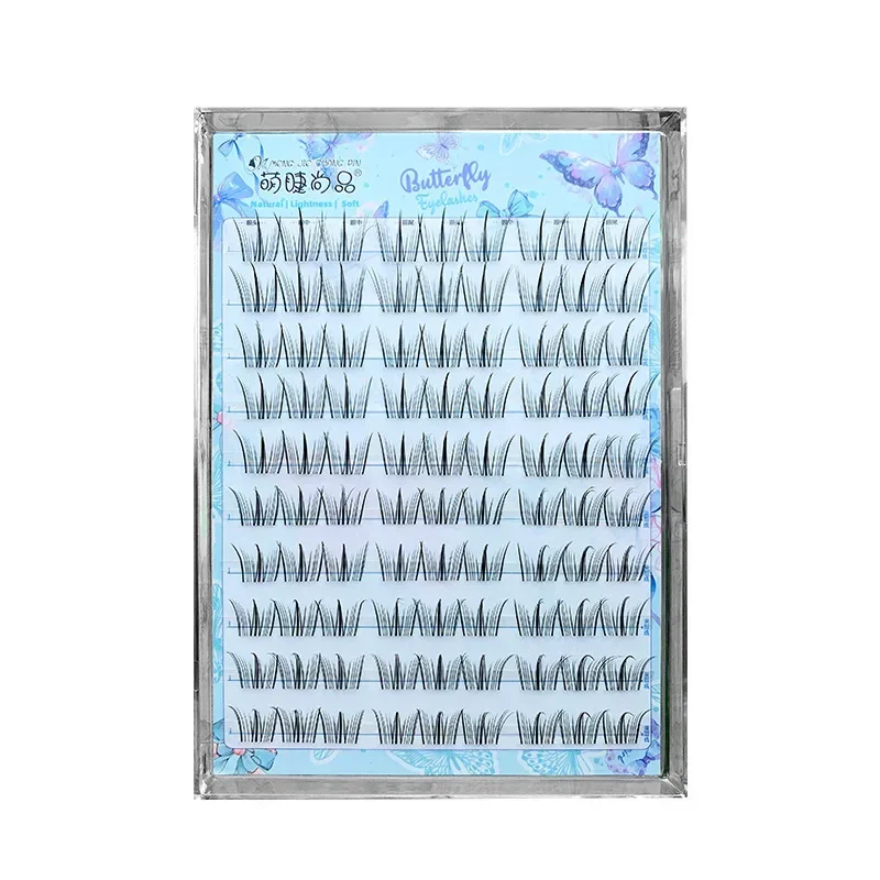 10 file di grande capacità ciglia finte piccolo balletto singolo cluster ciglia finte trasparenti Terrier ciglia strumenti per il trucco