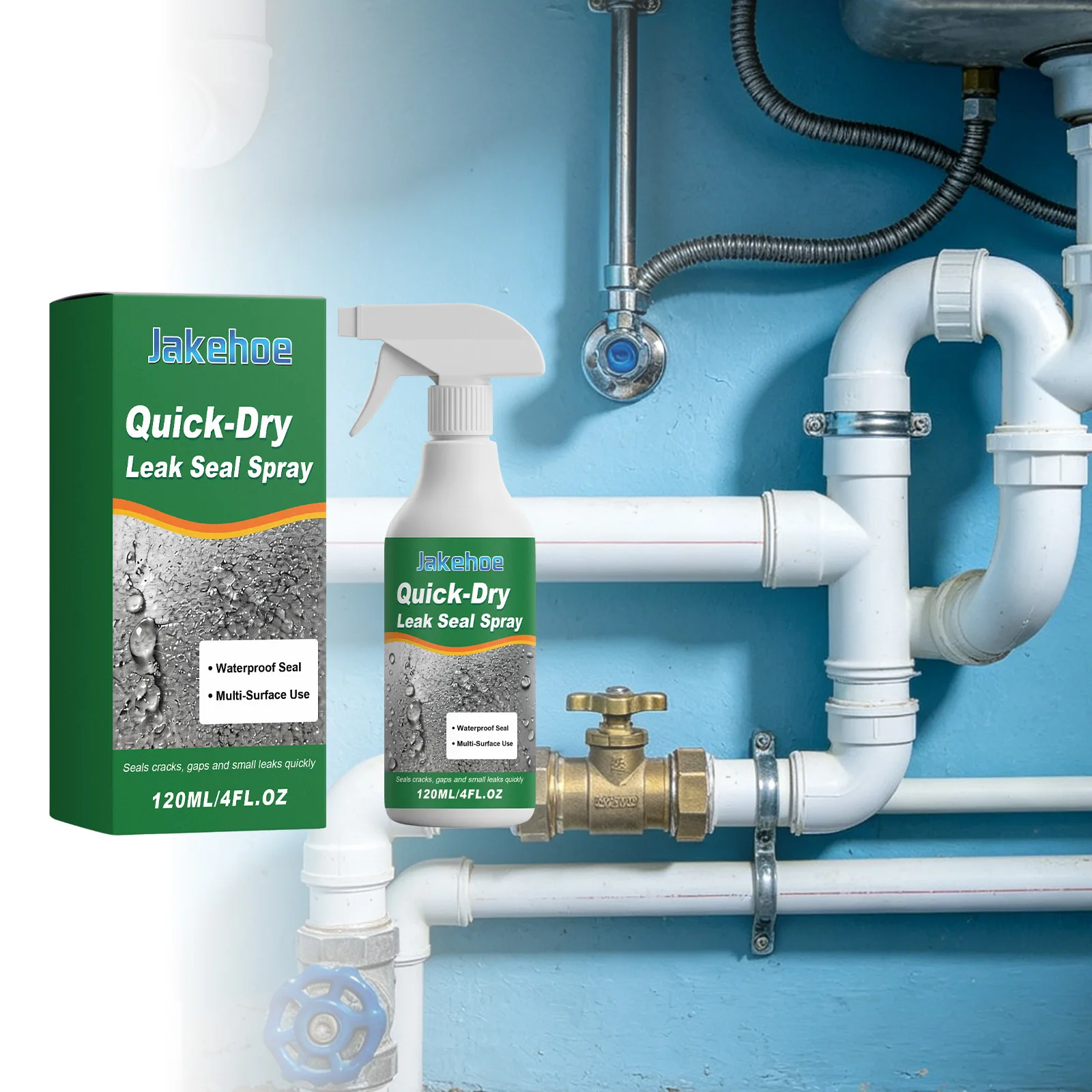 Waterproof Spray Sealant Quick Dry Clear Polymer Coating for Roof Leak Repair, Pipe Sealing, Window Frame Gaps