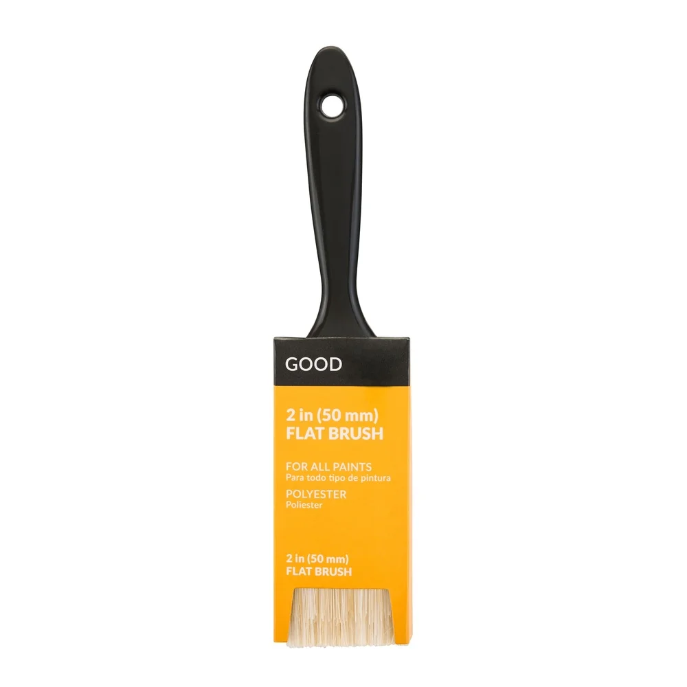 5 Pack 2 Inch Polyester Flat Brushes Lightweight Reusable Paint Applicators Easy Grip Hollow Bristles Smooth Coating Versatile