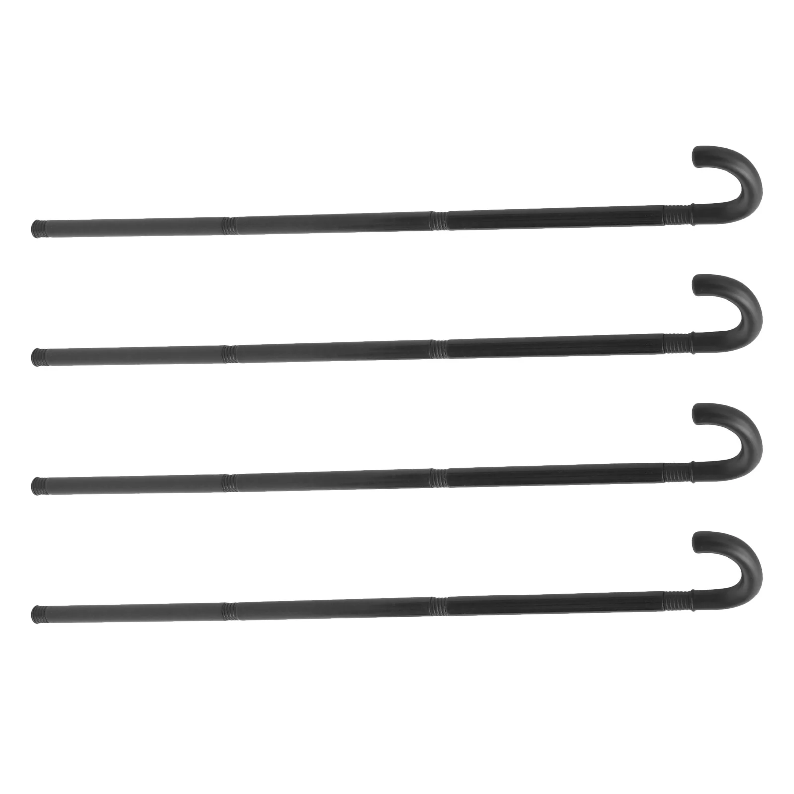 

4Pcs Black Plastic Magician Cane: Theatrical Dance Prop for Kids Adult Costume Party Carnival Pretend Play Performance Accessory