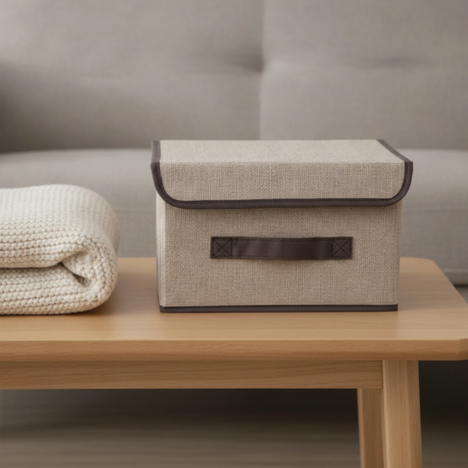 Foldable Storage Box with Lid Compact Storage Box with Lid Container Space-Saving for Shelf, Bedroom