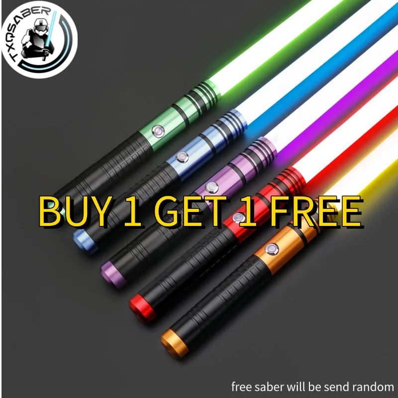 

TXQSABER 56cm Mini Child RGB Lightsaber Metal Handle 12 Colors Balaster Lock-up Heavy Dueling Sword Kids Birthday Gifts Toys