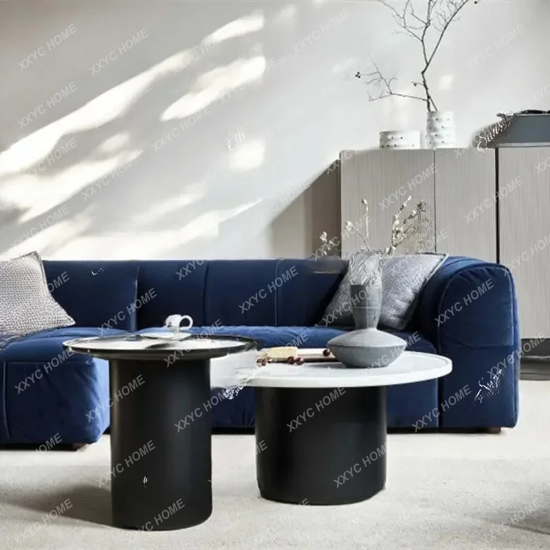 Vintage fabric sofa, deep blue casual modern living room modular combination, both large and small