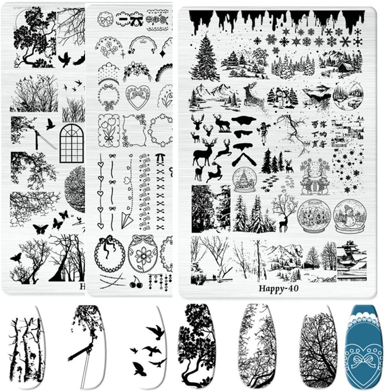 

Пластины для штамповки ногтей с кленовым листом, осень-зима, дизайнерский лак с листьями, трафарет для печати ногтей, форма для маникюра, трафарет, инструмент