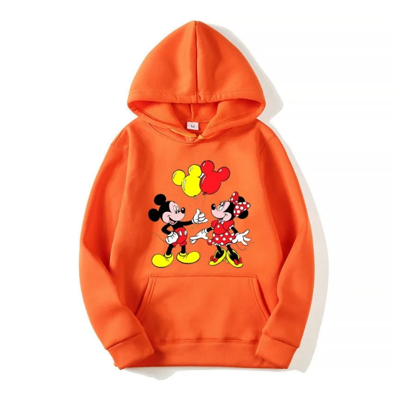 2024 Mickey Minnie Mouse Cartoon Anime Women Pullover Spring Autumn Men Oversized Hoodie Casual Couple Sweatshirt Clothes Tops