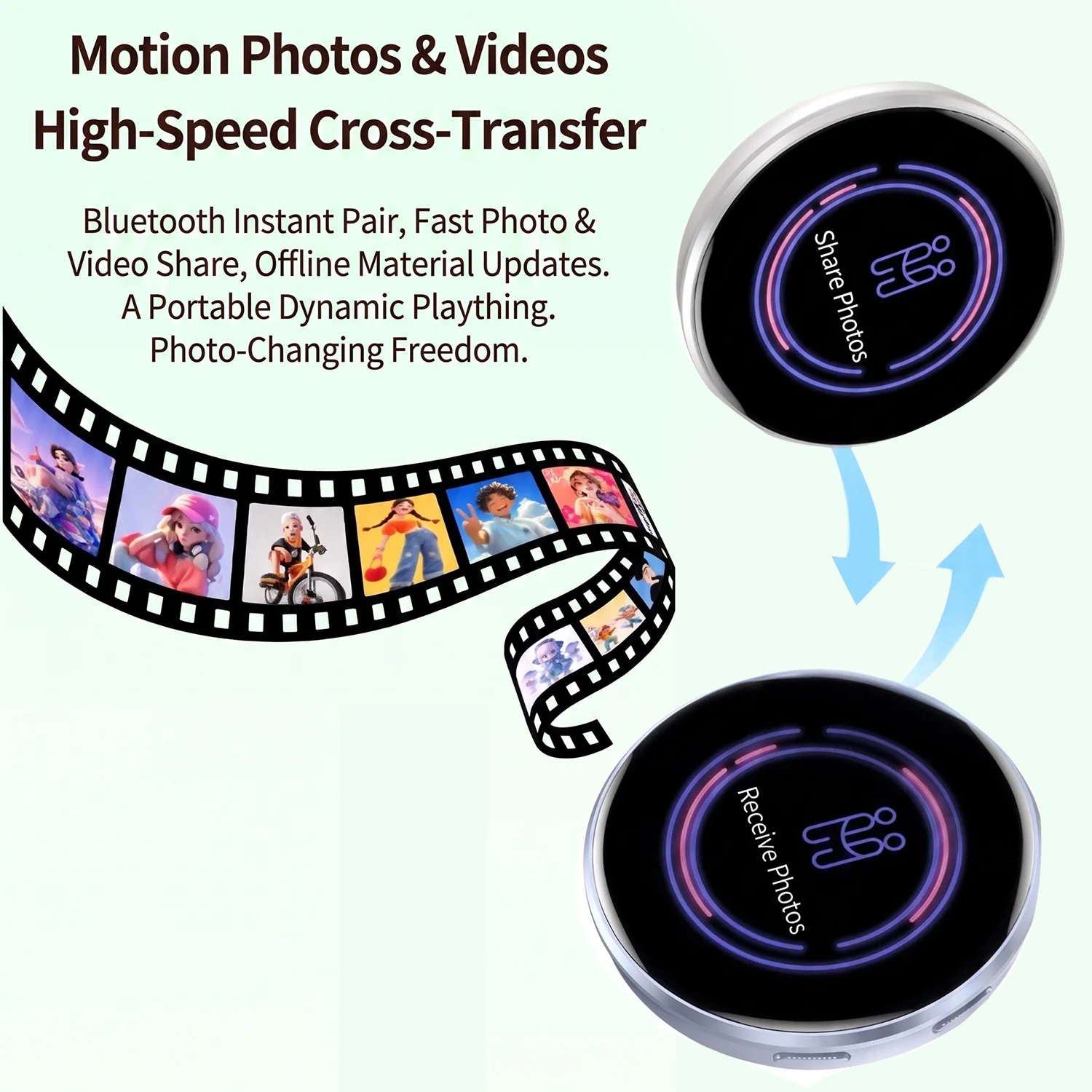 For E-Badge HD Dynamic Display Smart Pin For E-Badge Bluetooth Anime Digital Pin with App Control for Photos & Animations