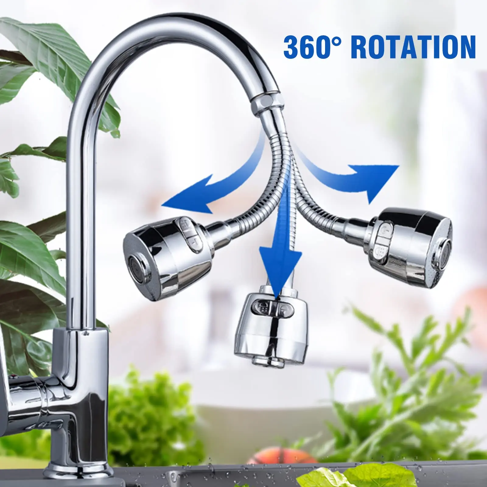 Kitchen gadgets 2/3 Mode Faucet 360 Degree Rotation Filter Extension Tube Shower Water Saving Tap Universal Kitchen Accessories