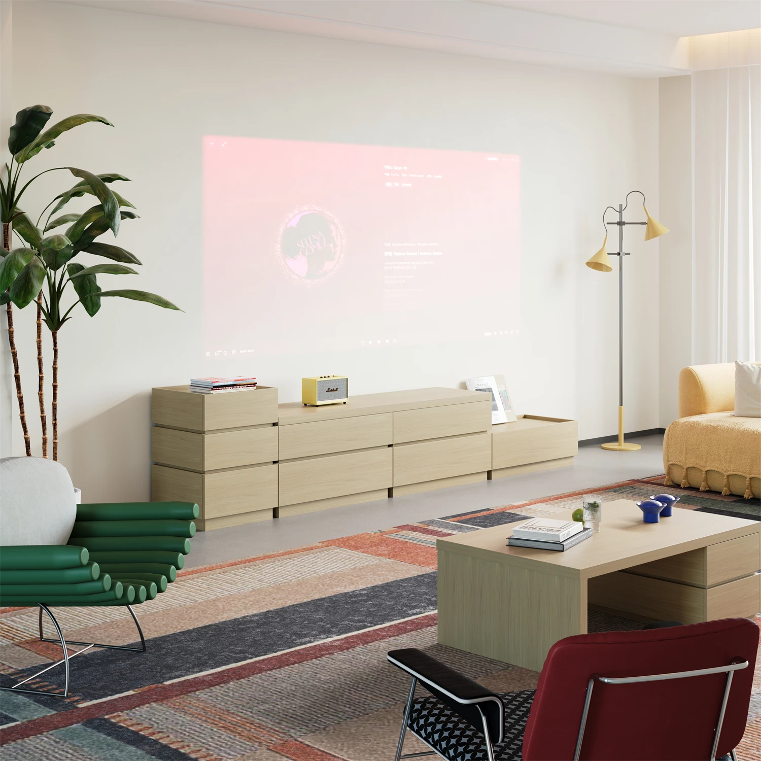 

TV cabinet living room 2025 new living room household small apartment floor walnut TV cabinet combination cabinet