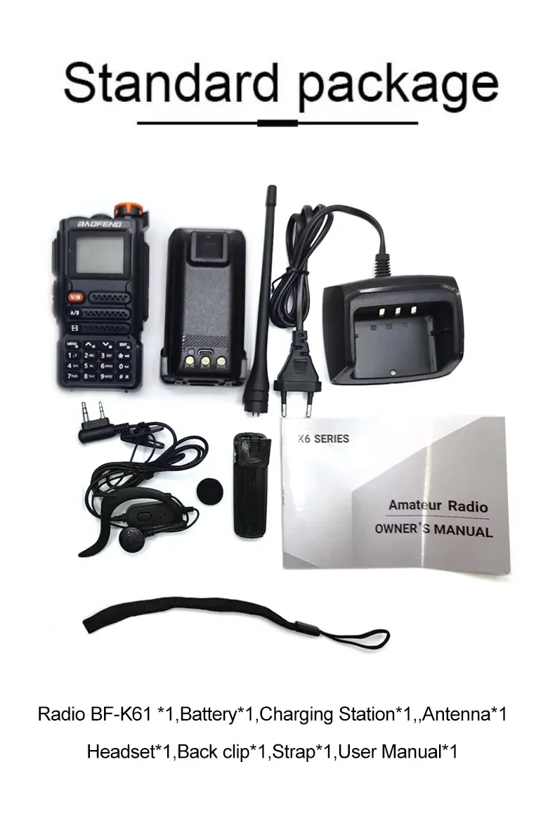 Baofeng UV-K62 Многодиапазонная рация 999Ch UHF VHF DTMF FM NOAA Беспроводная беспроводная частотная копия Type-C Зарядка двусторонней радиосвязи