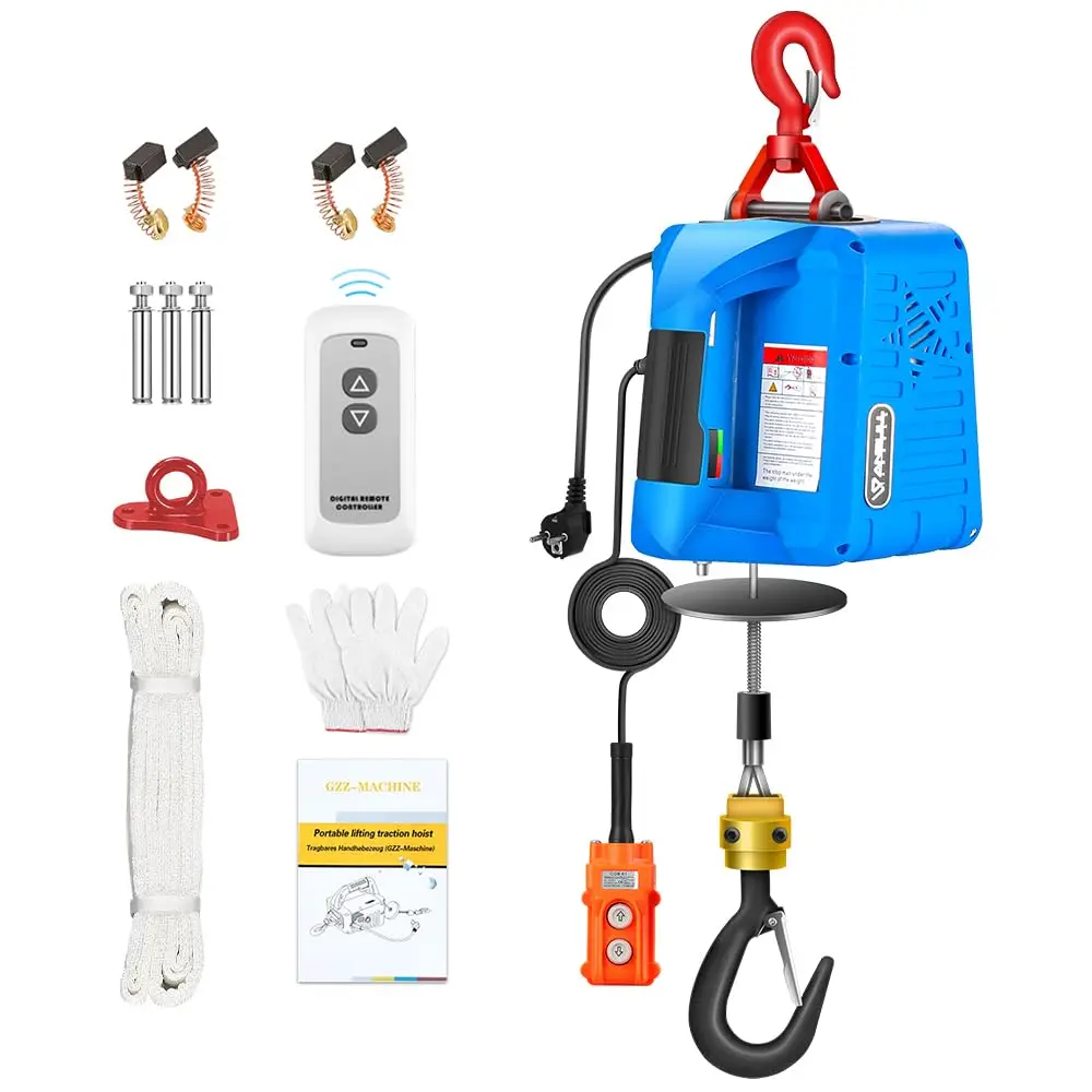 

Модернизированная электрическая лебедка 3-в-1, емкость 1100 фунтов, двигатель мощностью 1500 Вт с беспроводным пультом дистанционного управления, шестерня из марганцевой стали
